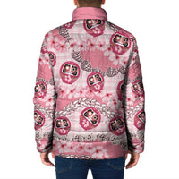 Japanese Daruma Doll Palaka Padded Jacket Cherry Blossoms With Shell Lei - Wonder Print Shop