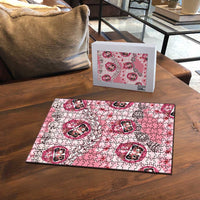 Japanese Daruma Doll Palaka Puzzle Cherry Blossoms With Shell Lei - Wonder Print Shop
