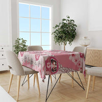 Japanese Daruma Doll Palaka Tablecloth Cherry Blossoms With Shell Lei - Wonder Print Shop