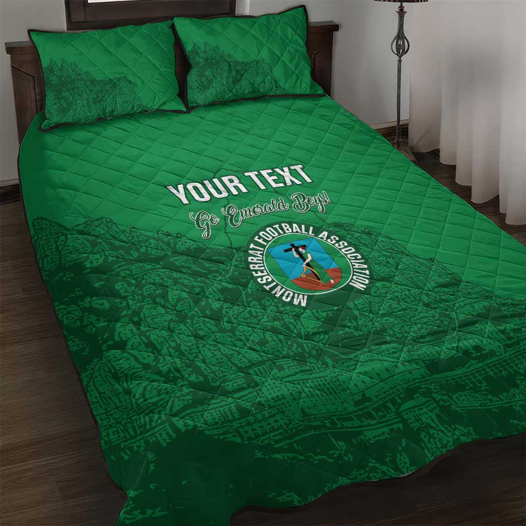 Custom Montserrat Football Quilt Bed Set 2025 Go Emerald Boys