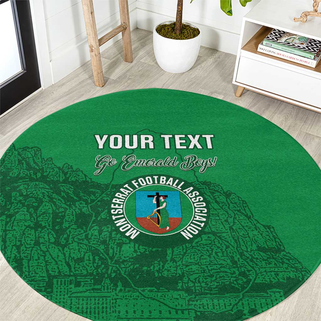 Custom Montserrat Football Round Carpet 2025 Go Emerald Boys