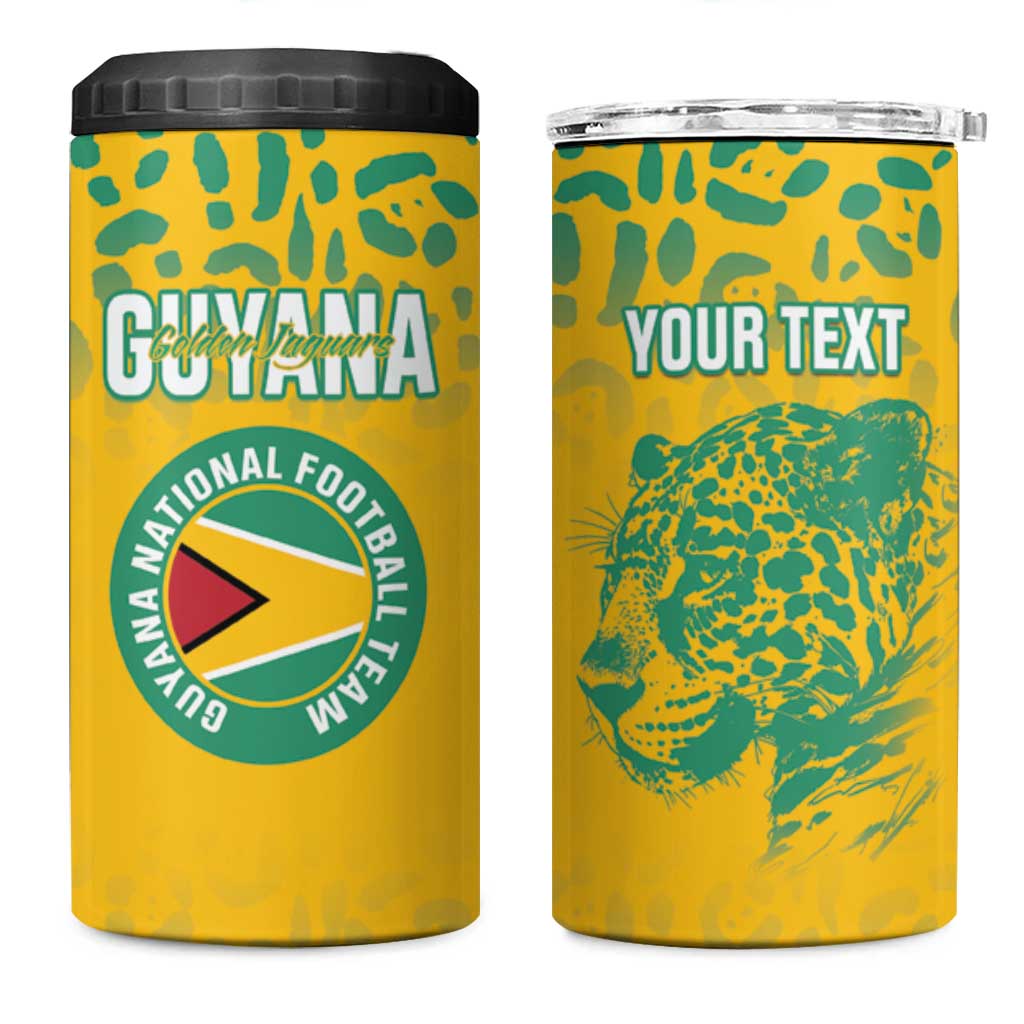 Custom Guyana Football 4 in 1 Can Cooler Tumbler 2025 Go Golden Jaguars