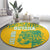 Custom Guyana Football Round Carpet 2025 Go Golden Jaguars