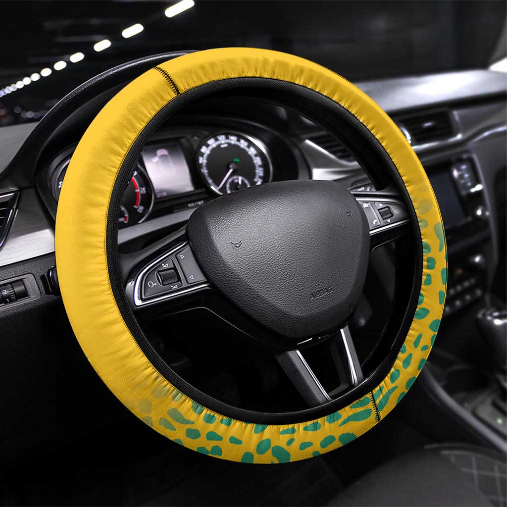 Guyana Football Steering Wheel Cover 2025 Go Golden Jaguars