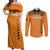 Custom Zambia Football Couples Matching Off Shoulder Maxi Dress and Long Sleeve Button Shirt Copper Queens Kente Pattern - Wonder Print Shop