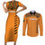 Custom Zambia Football Couples Matching Short Sleeve Bodycon Dress and Long Sleeve Button Shirt Copper Queens Kente Pattern - Wonder Print Shop