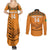 Custom Zambia Football Couples Matching Summer Maxi Dress and Long Sleeve Button Shirt Copper Queens Kente Pattern - Wonder Print Shop