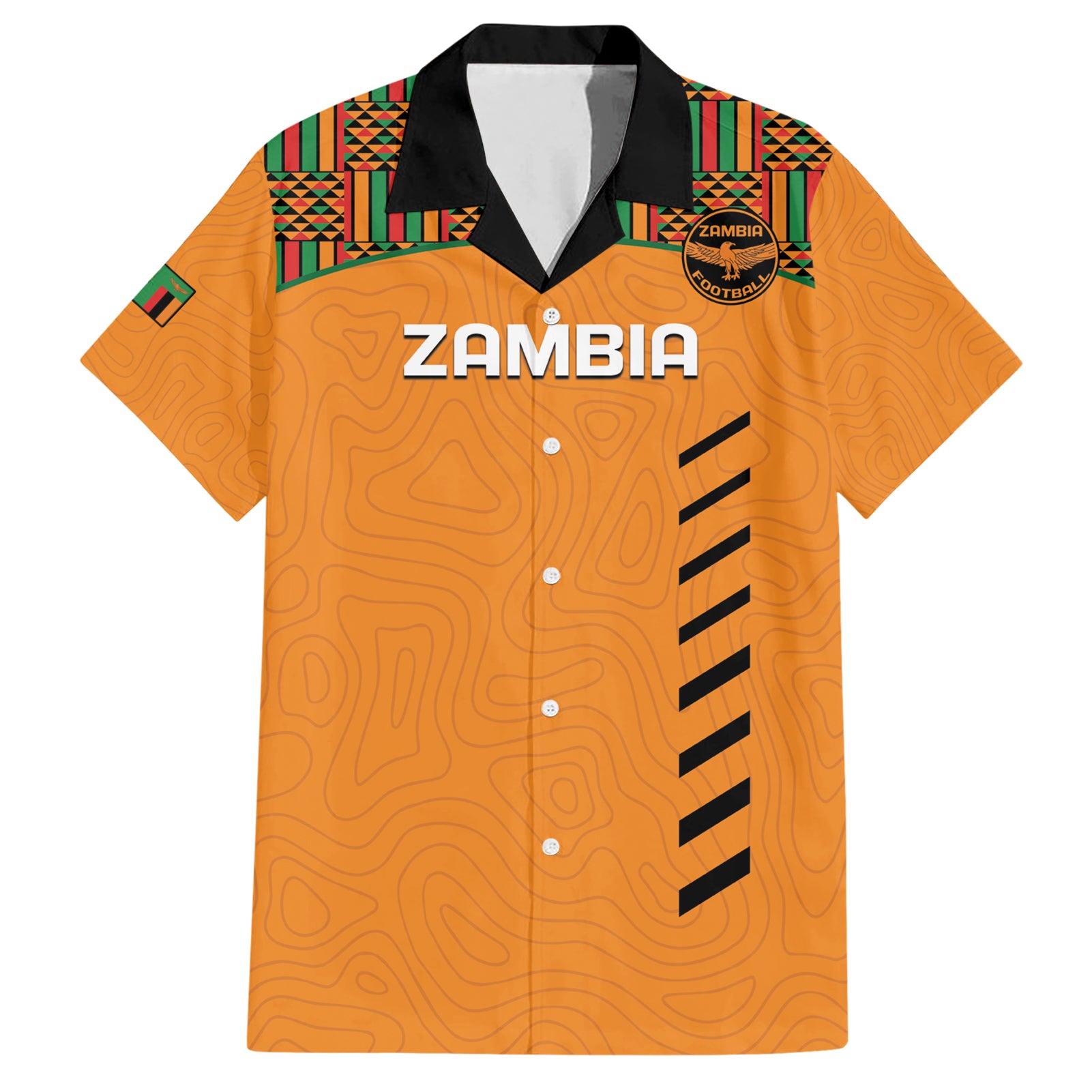 Custom Zambia Football Hawaiian Shirt Copper Queens Kente Pattern - Wonder Print Shop