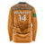 Custom Zambia Football Long Sleeve Shirt Copper Queens Kente Pattern - Wonder Print Shop