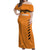 Custom Zambia Football Off Shoulder Maxi Dress Copper Queens Kente Pattern - Wonder Print Shop