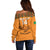 Custom Zambia Football Off Shoulder Sweater Copper Queens Kente Pattern - Wonder Print Shop