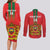 Custom Morocco Football Couples Matching Long Sleeve Bodycon Dress and Long Sleeve Button Shirt Go Lionesses of Atlas