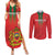 Custom Morocco Football Couples Matching Summer Maxi Dress and Long Sleeve Button Shirt Go Lionesses of Atlas