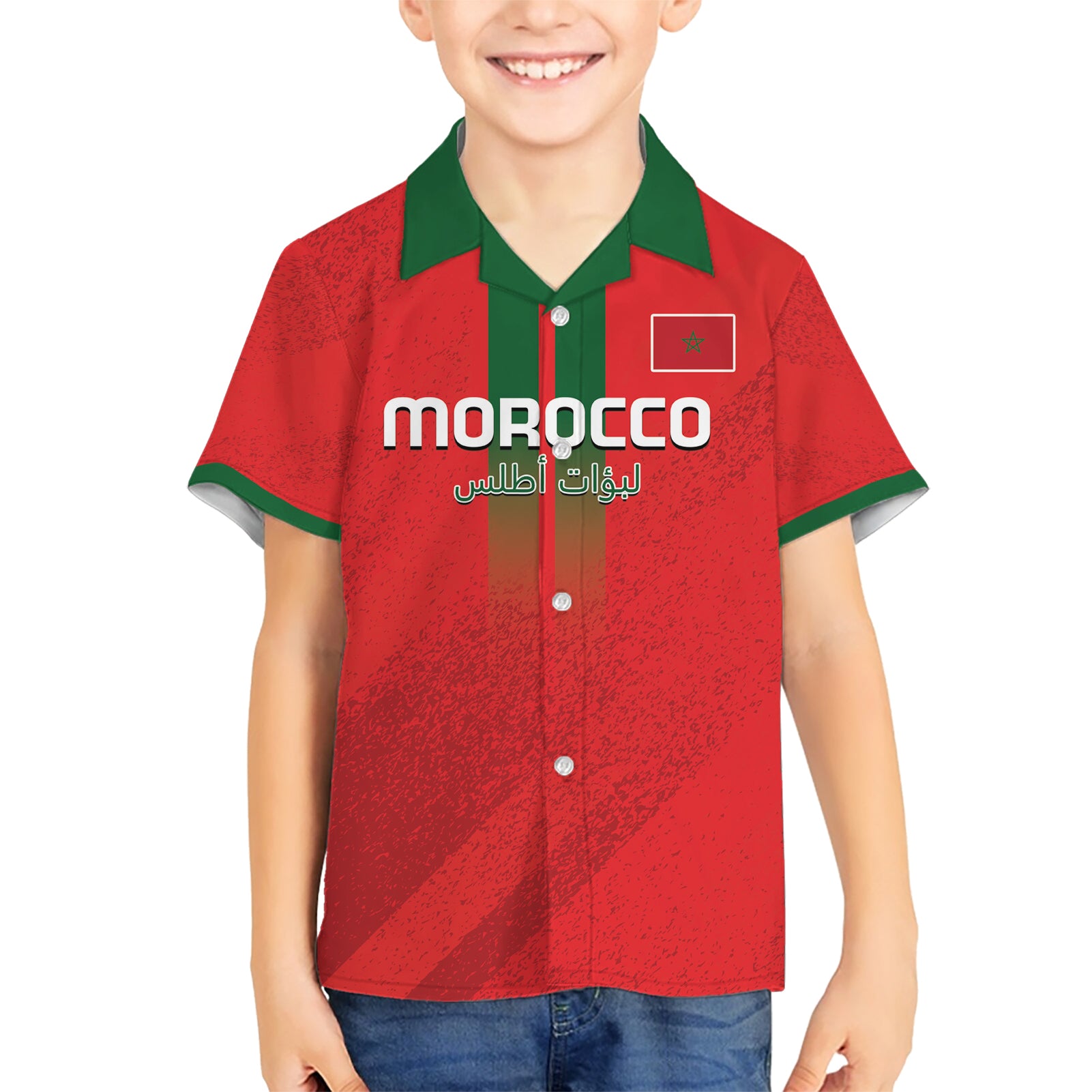 Custom Morocco Football Kid Hawaiian Shirt Go Lionesses of Atlas - Wonder Print Shop