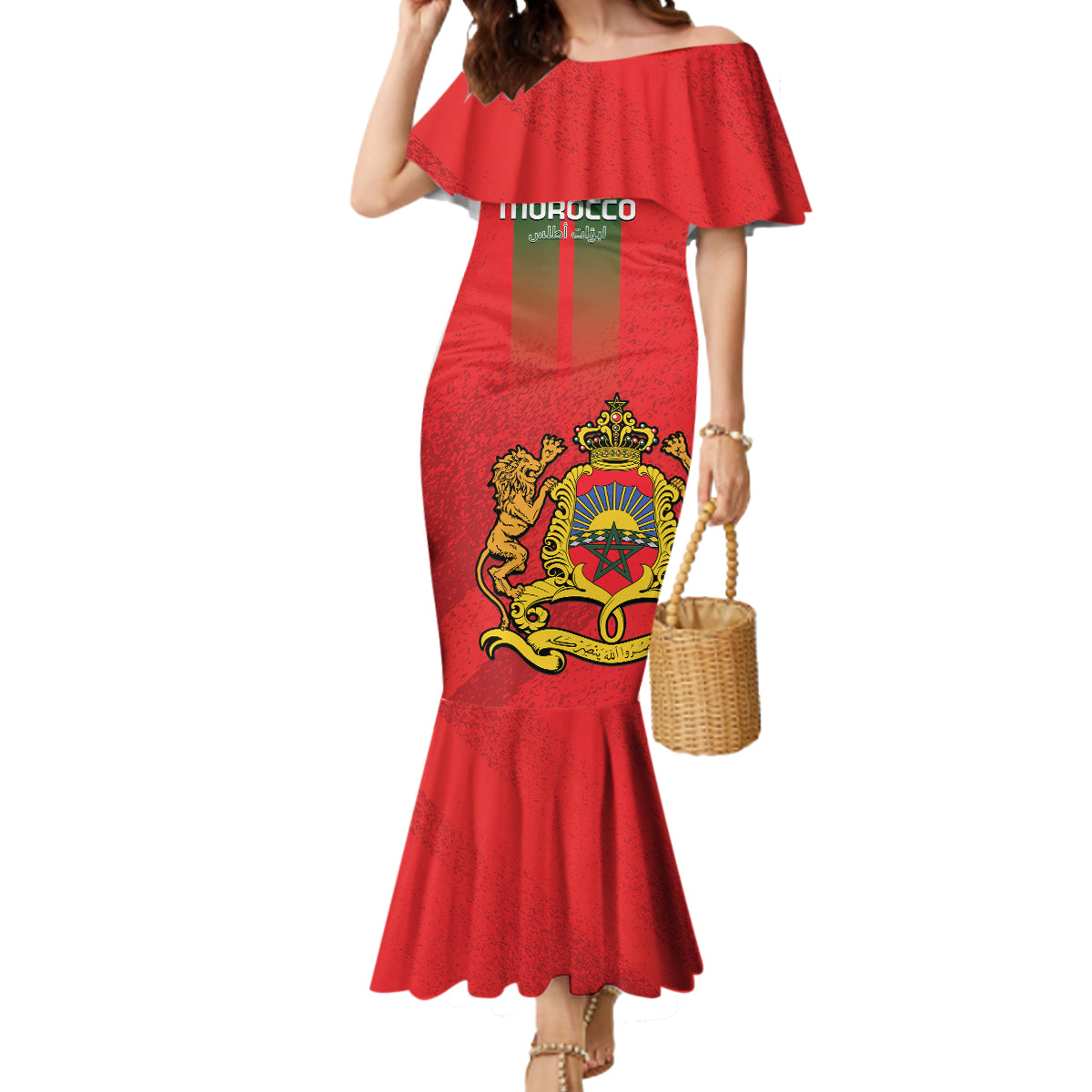 Custom Morocco Football Mermaid Dress Go Lionesses of Atlas