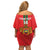 Custom Morocco Football Off Shoulder Short Dress Go Lionesses of Atlas