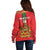 Custom Morocco Football Off Shoulder Sweater Go Lionesses of Atlas - Wonder Print Shop