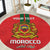 Custom Morocco Football Round Carpet Go Lionesses of Atlas