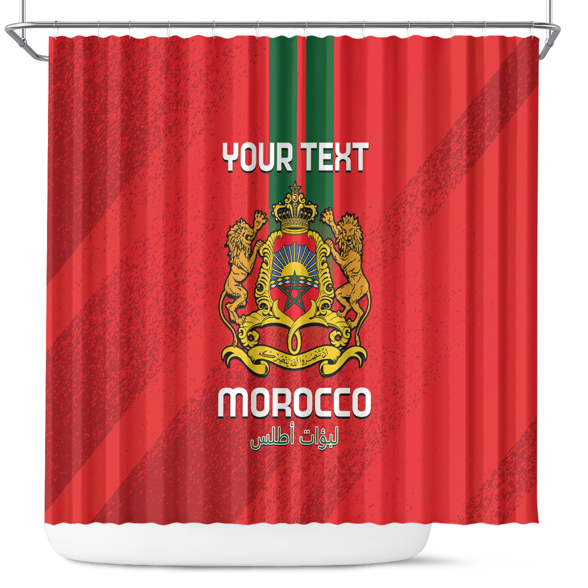 Custom Morocco Football Shower Curtain Go Lionesses of Atlas