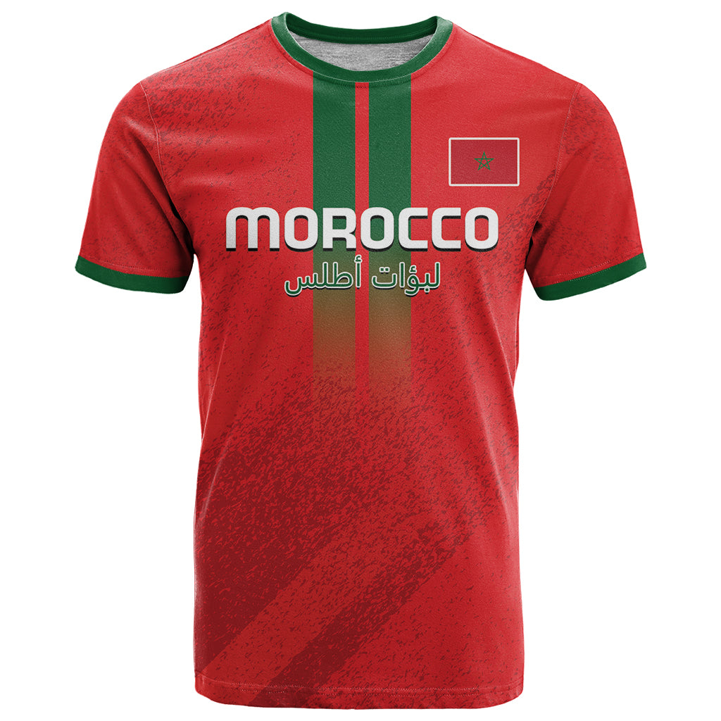 Custom Morocco Football T Shirt Go Lionesses of Atlas