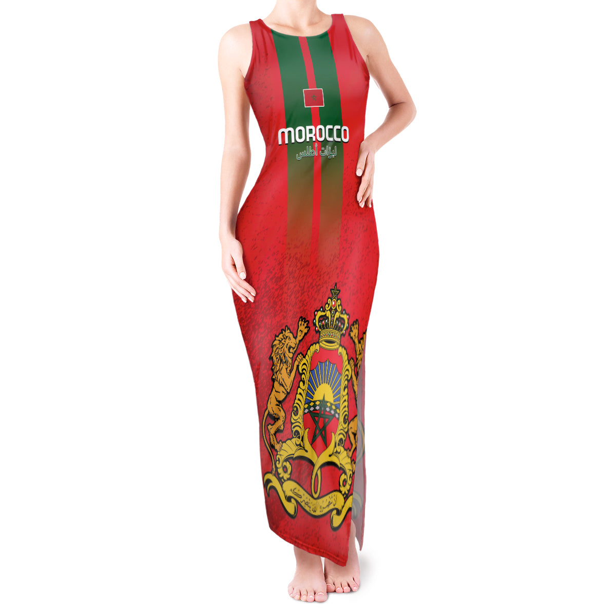 Custom Morocco Football Tank Maxi Dress Go Lionesses of Atlas