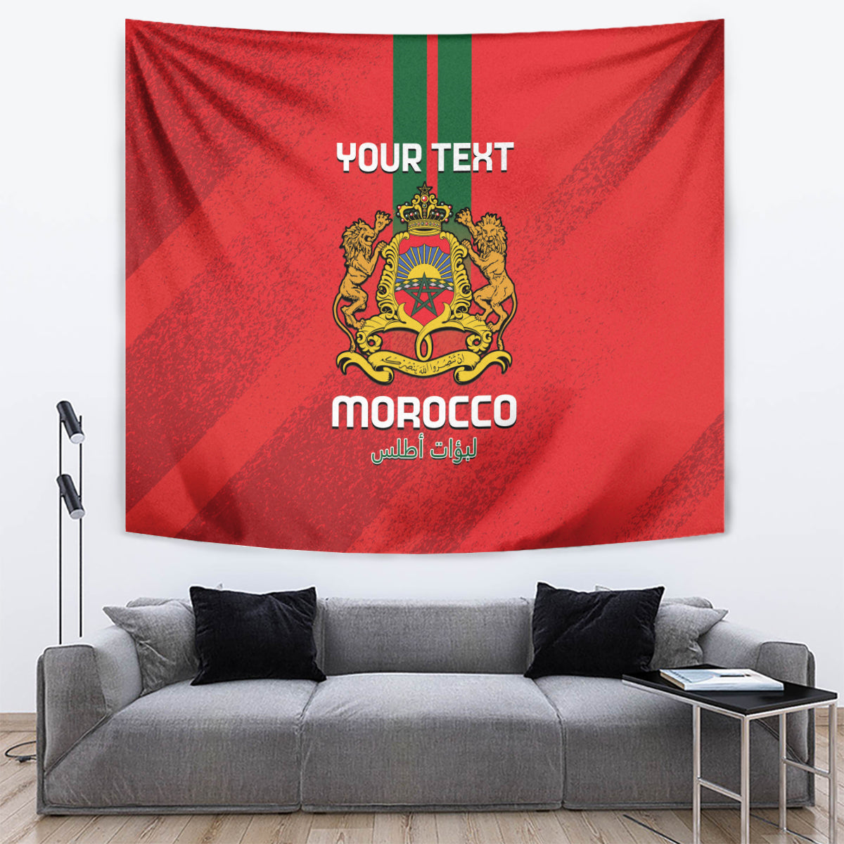 Custom Morocco Football Tapestry Go Lionesses of Atlas