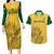 Custom South Africa Soccer Couples Matching Long Sleeve Bodycon Dress and Hawaiian Shirt Go Banyana Banyana Proteas - Wonder Print Shop