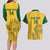 Custom South Africa Soccer Couples Matching Long Sleeve Bodycon Dress and Hawaiian Shirt Go Banyana Banyana Proteas - Wonder Print Shop