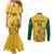 Custom South Africa Soccer Couples Matching Mermaid Dress and Long Sleeve Button Shirt Go Banyana Banyana Proteas