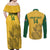 Custom South Africa Soccer Couples Matching Off Shoulder Maxi Dress and Long Sleeve Button Shirt Go Banyana Banyana Proteas - Wonder Print Shop