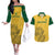 Custom South Africa Soccer Couples Matching Off The Shoulder Long Sleeve Dress and Hawaiian Shirt Go Banyana Banyana Proteas - Wonder Print Shop