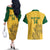 Custom South Africa Soccer Couples Matching Off The Shoulder Long Sleeve Dress and Hawaiian Shirt Go Banyana Banyana Proteas - Wonder Print Shop