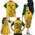 Custom South Africa Soccer Family Matching Off The Shoulder Long Sleeve Dress and Hawaiian Shirt Go Banyana Banyana Proteas - Wonder Print Shop