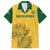 Custom South Africa Soccer Family Matching Off The Shoulder Long Sleeve Dress and Hawaiian Shirt Go Banyana Banyana Proteas - Wonder Print Shop