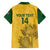 Custom South Africa Soccer Family Matching Off The Shoulder Long Sleeve Dress and Hawaiian Shirt Go Banyana Banyana Proteas - Wonder Print Shop