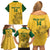 Custom South Africa Soccer Family Matching Off Shoulder Short Dress and Hawaiian Shirt Go Banyana Banyana Proteas - Wonder Print Shop