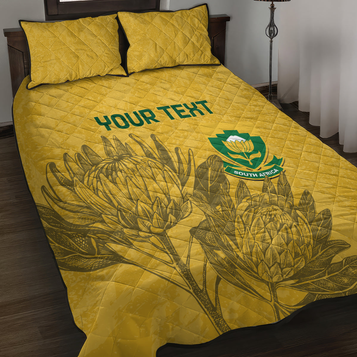 Custom South Africa Soccer Quilt Bed Set Go Banyana Banyana Proteas - Wonder Print Shop