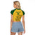 Custom South Africa Soccer Raglan Cropped T Shirt Go Banyana Banyana Proteas - Wonder Print Shop