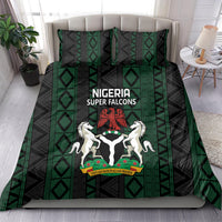 Full-size bedding duvet set in black and green with Nigeria Super Falcons logo center