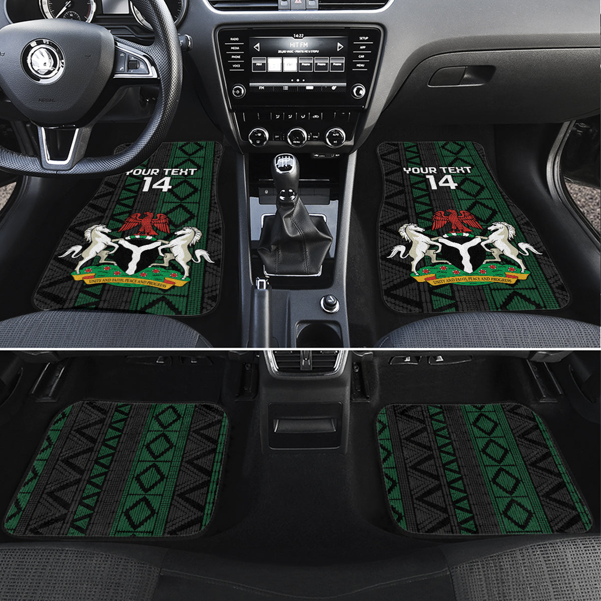 Nigeria Football Car Mats Go Super Falcons African Pattern - Wonder Print Shop