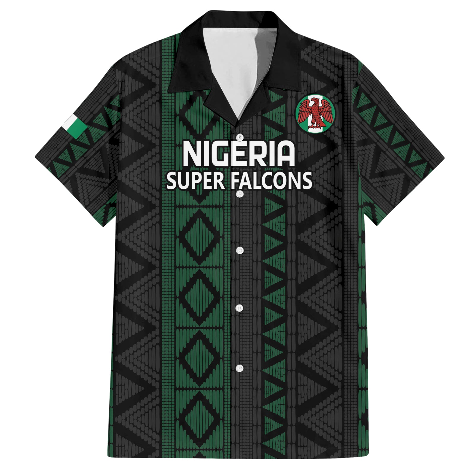 Custom Nigeria Football Hawaiian Shirt Go Super Falcons African Pattern - Wonder Print Shop