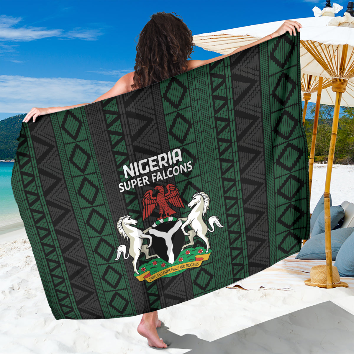 Nigeria Football Sarong Go Super Falcons African Pattern - Wonder Print Shop