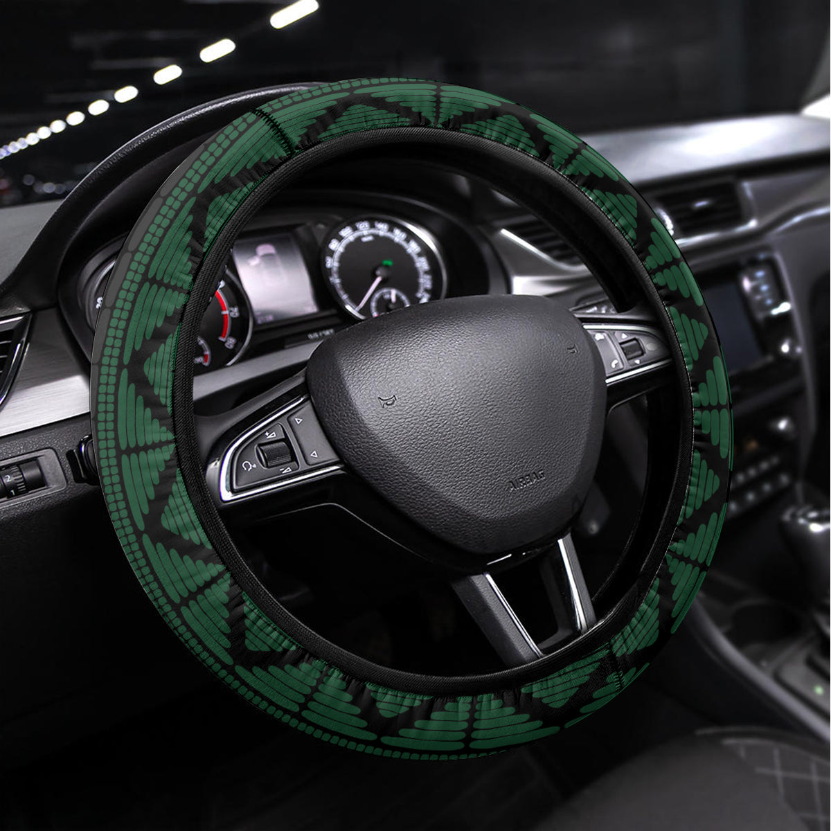 Nigeria Football Steering Wheel Cover Go Super Falcons African Pattern - Wonder Print Shop