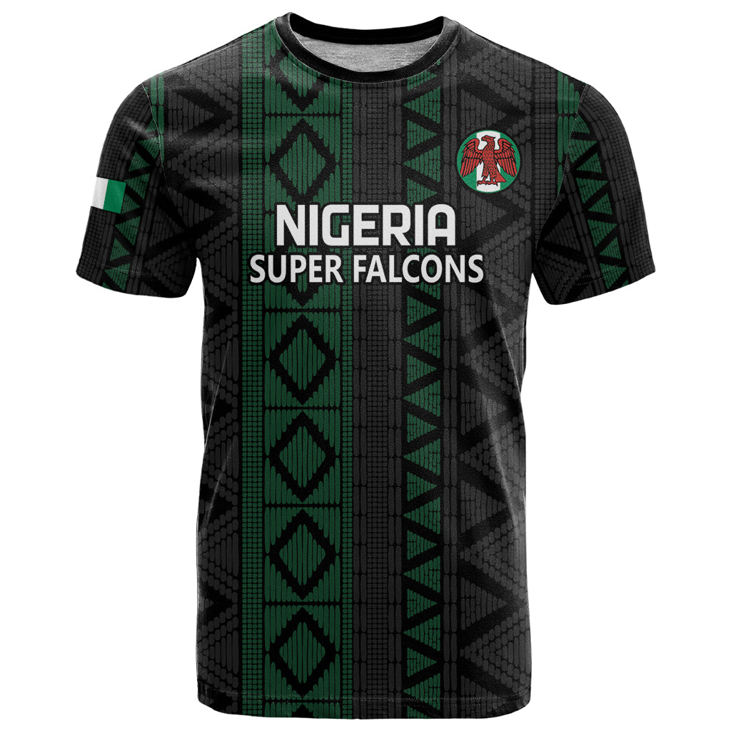 Custom Nigeria Football T Shirt Go Super Falcons African Pattern - Wonder Print Shop