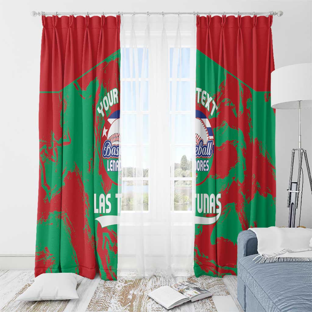 Red and green baseball window curtain set with top grommets and large circular logo