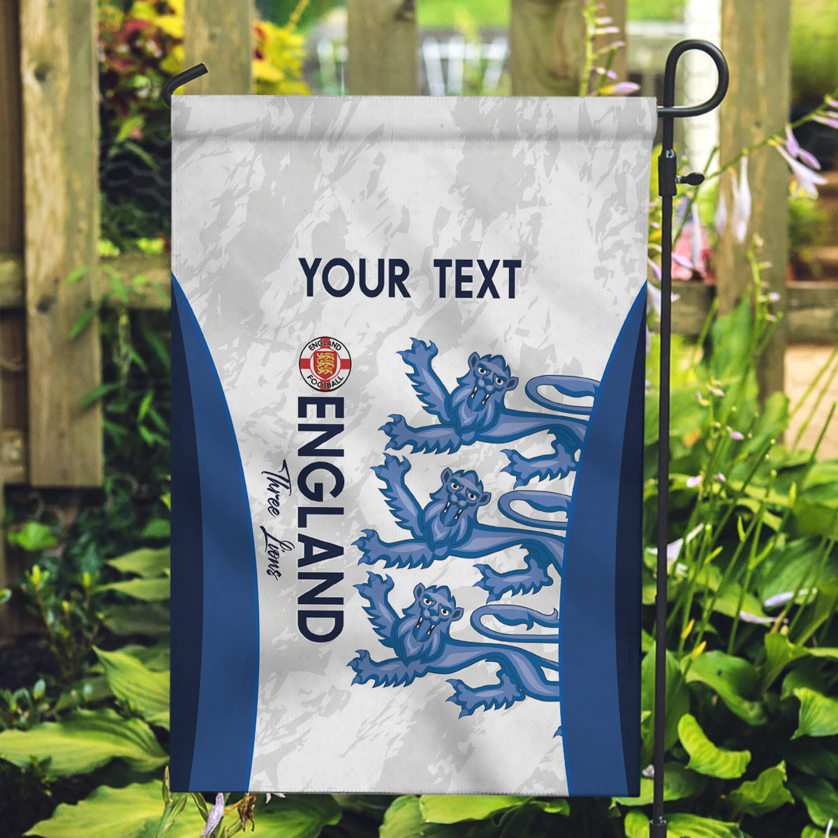 Custom England Football Garden Flag 2024 Go Champions Three Lions - Wonder Print Shop