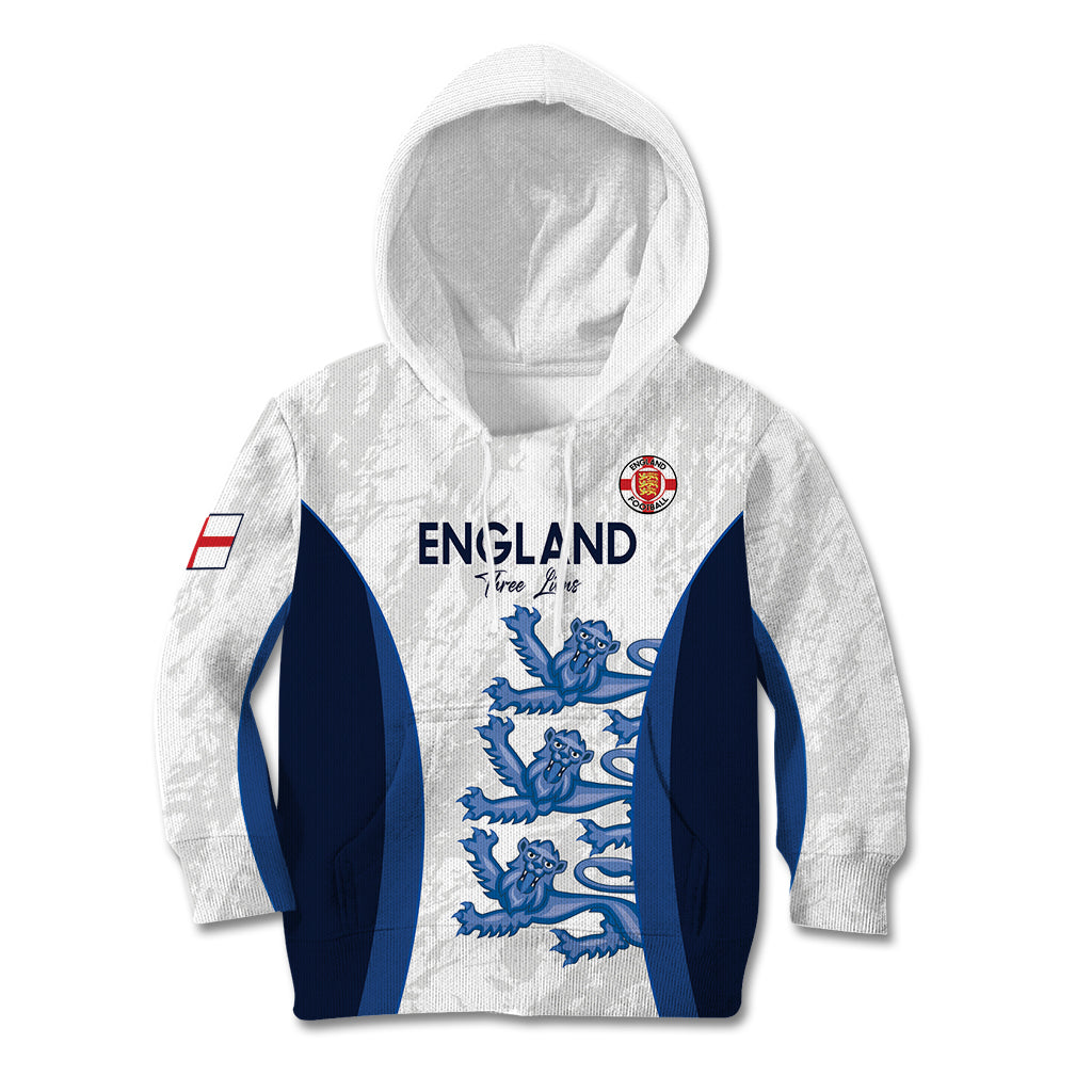 Custom England Football Kid Hoodie 2024 Go Champions Three Lions - Wonder Print Shop