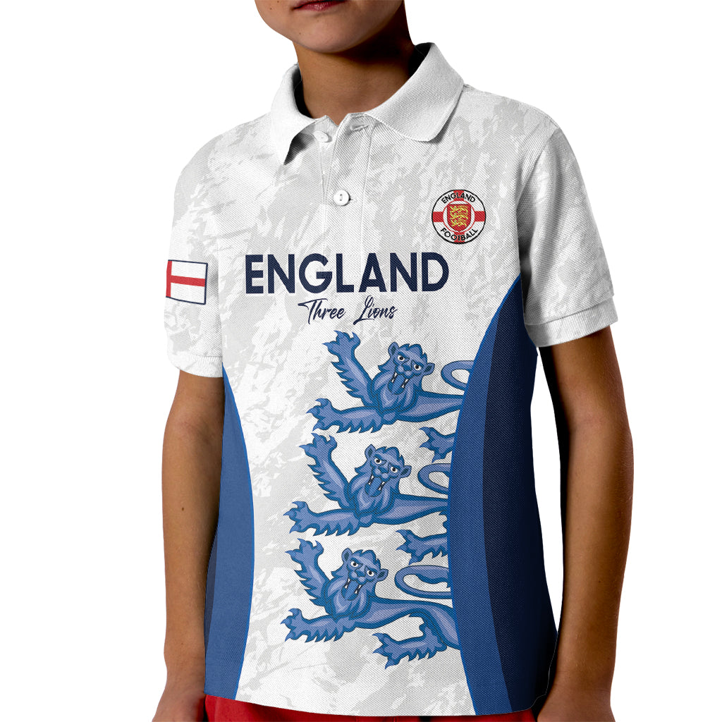 Custom England Football Kid Polo Shirt 2024 Go Champions Three Lions - Wonder Print Shop