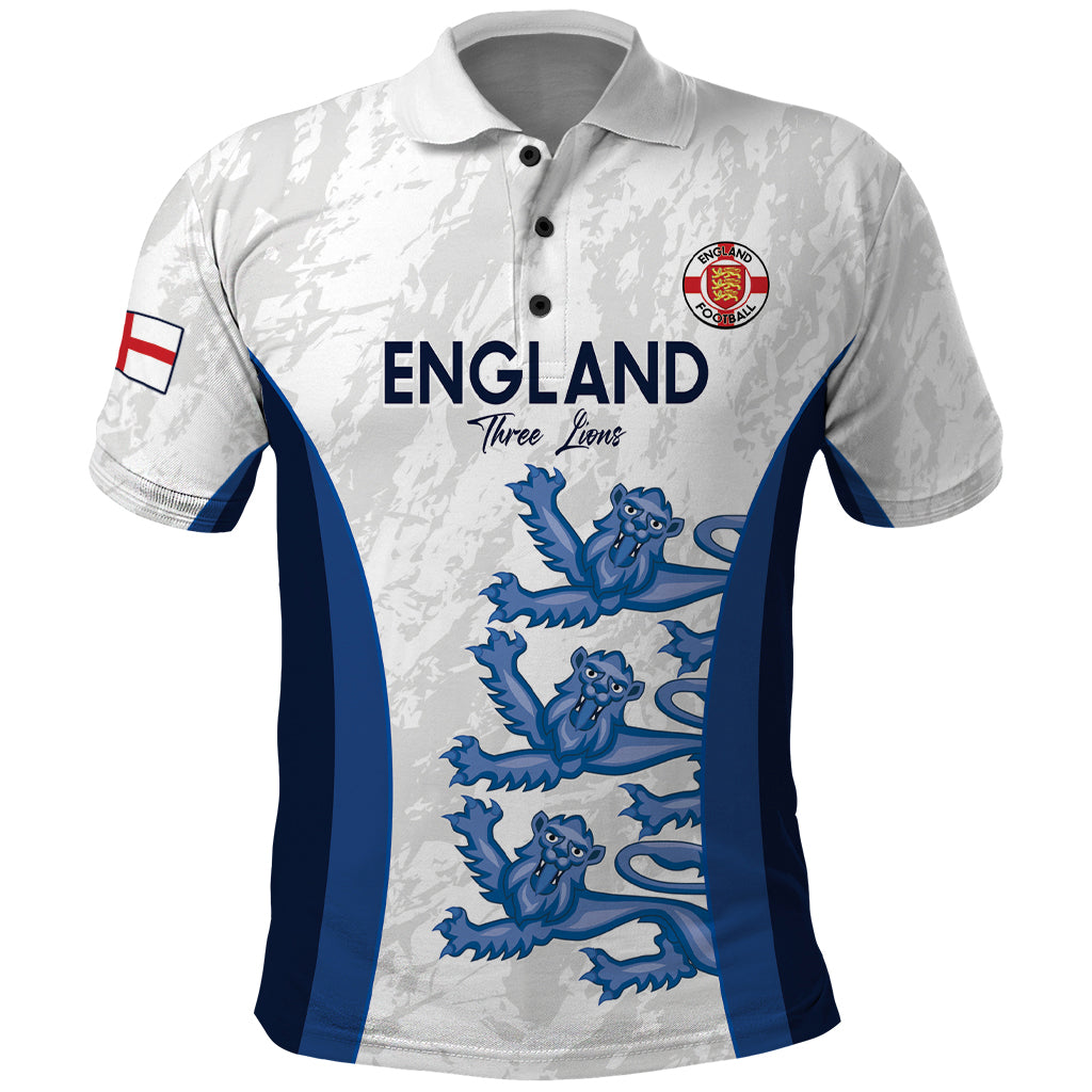 Custom England Football Polo Shirt 2024 Go Champions Three Lions - Wonder Print Shop