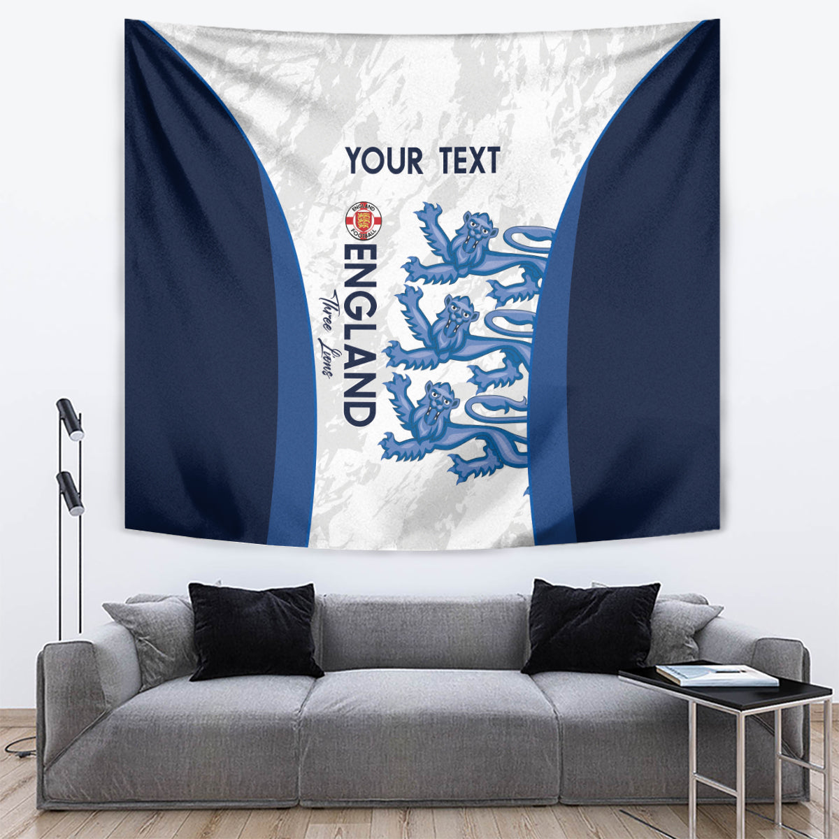 Custom England Football Tapestry 2024 Go Champions Three Lions